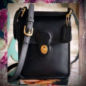 VINTAGE COACH BLACK LEATHER MURPHY BAG 9930